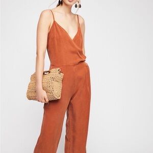 Free People Jade Jumpsuit in Rustic Brown Terracotta - sz 2